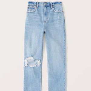Ultra High Rise 90s Straight Jean Color: Light Ripped Wash